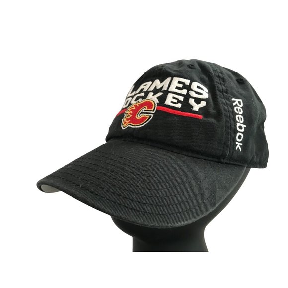 Rebok Flames Hockey Official Licensed  VINTAGE PURPLE Stretch Back Lid Cap Hat T - Picture 1 of 5
